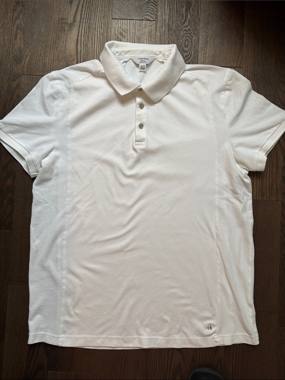 CALVIN KLEIN Men XL Body Fit White Polo Worn Once